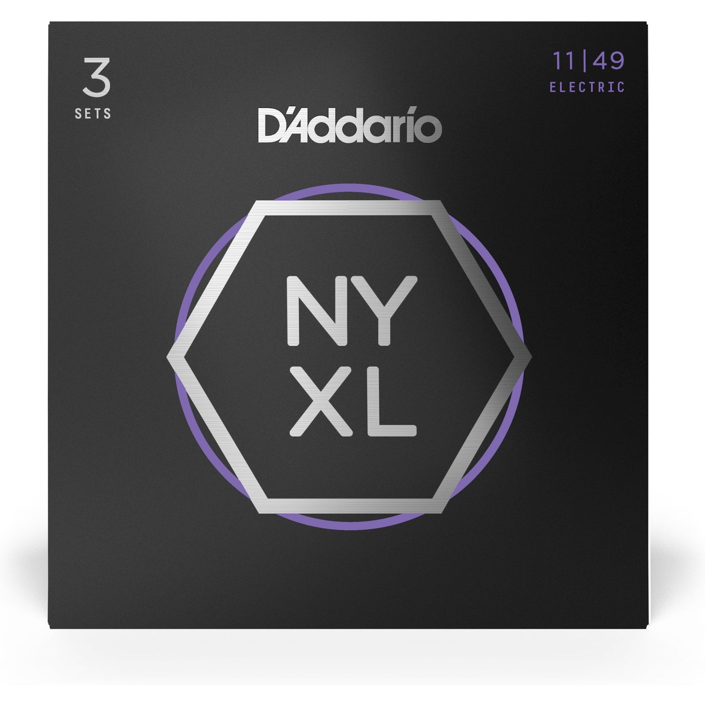 D'Addario NYXL1149-3P Nickel Wound Electric Guitar Strings, Medium, 11-49, 3 Sets