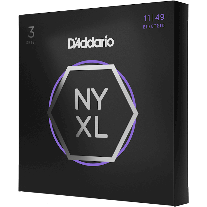 D'Addario NYXL Nickel Wound Electric Guitar Strings – Medium – 11-49 (3 Pack)