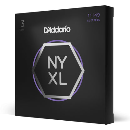 D'Addario NYXL1149-3P Nickel Wound Electric Guitar Strings, Medium, 11-49, 3 Sets