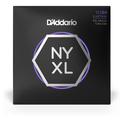 D'Addario NYXL Nickel Wound Electric Guitar Strings – Balanced Tension Medium – 11-50