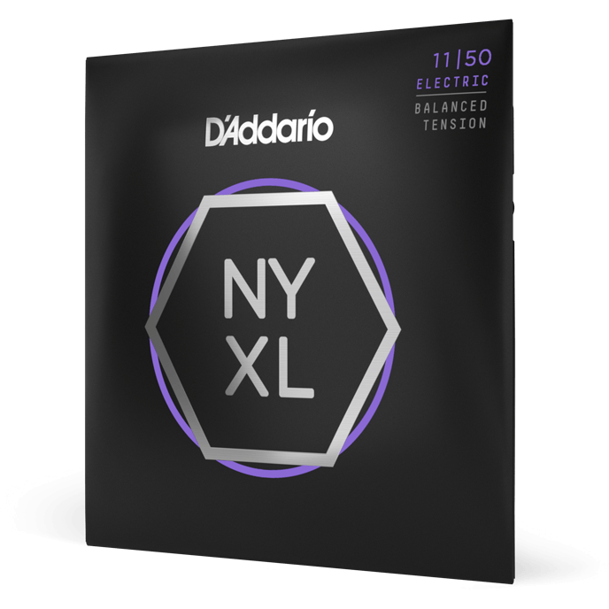 D'Addario NYXL Nickel Wound Electric Guitar Strings – Balanced Tension Medium – 11-50