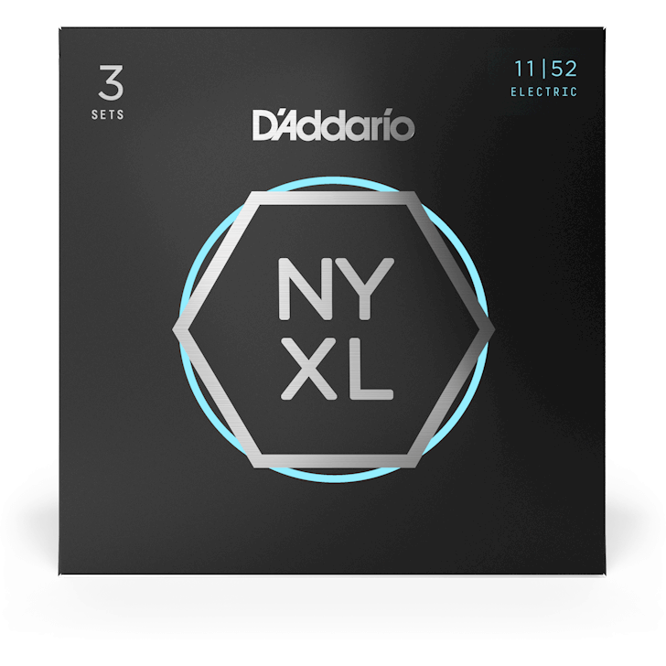 D'Addario NYXL Nickel Wound Electric Guitar Strings – Medium Top/Heavy Bottom – 11-52 (3 Pack)