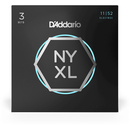 D'Addario NYXL Nickel Wound Electric Guitar Strings – Medium Top/Heavy Bottom – 11-52 (3 Pack)