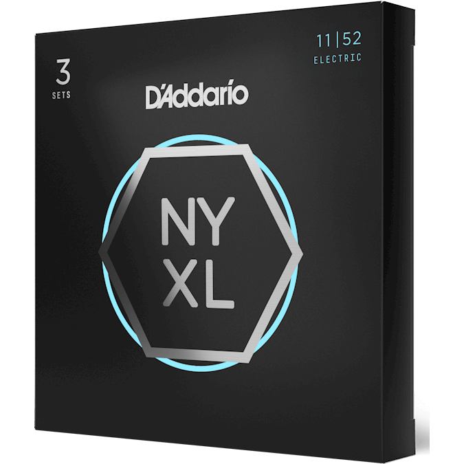 D'Addario NYXL Nickel Wound Electric Guitar Strings – Medium Top/Heavy Bottom – 11-52 (3 Pack)