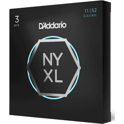 D'Addario NYXL Nickel Wound Electric Guitar Strings – Medium Top/Heavy Bottom – 11-52 (3 Pack)