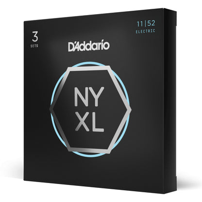 D'Addario NYXL1152 Nickel Wound Electric Guitar Strings, Medium Top / Heavy Bottom, 11-52, 3 Sets