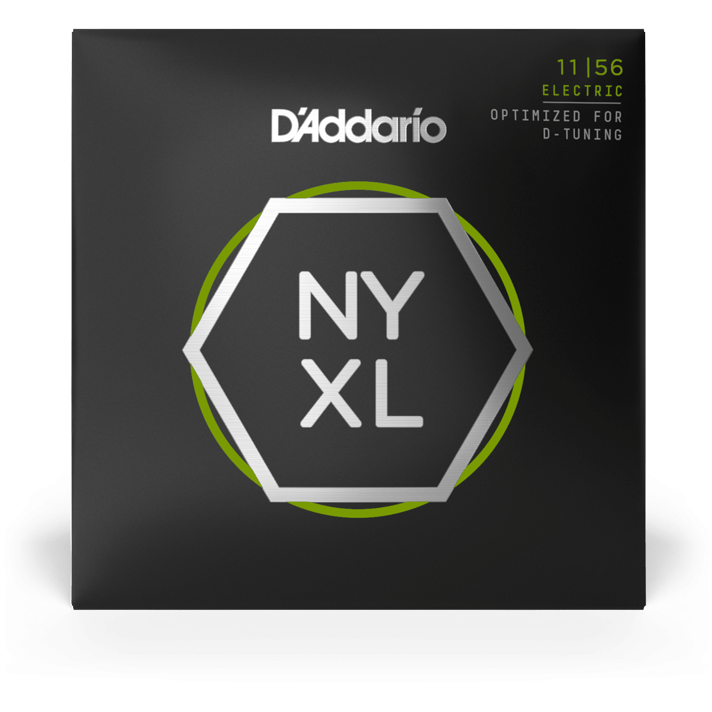 D'Addario NYXL Nickel Wound Electric Guitar Strings – Medium Top/Extra Heavy Bottom – 11-56