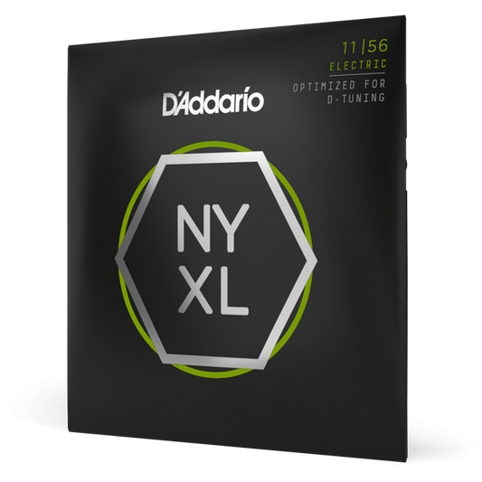 D'Addario NYXL Nickel Wound Electric Guitar Strings – Medium Top/Extra Heavy Bottom – 11-56