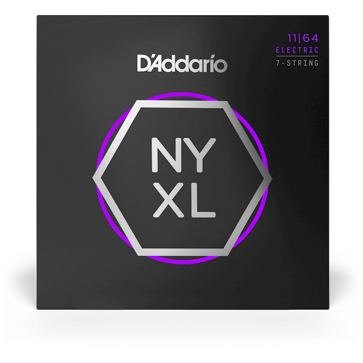 D'Addario NYXL Nickel Wound Electric Guitar Strings – 7 String – Medium – 11-64