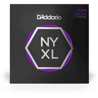 D'Addario NYXL Nickel Wound Electric Guitar Strings – 7 String – Medium – 11-64