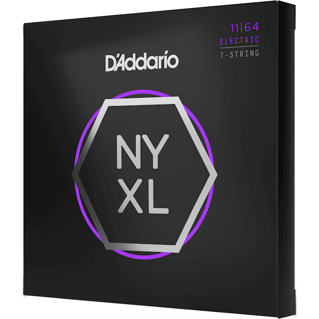 D'Addario NYXL Nickel Wound Electric Guitar Strings – 7 String – Medium – 11-64