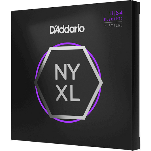 D'Addario NYXL Nickel Wound Electric Guitar Strings – 7 String – Medium – 11-64