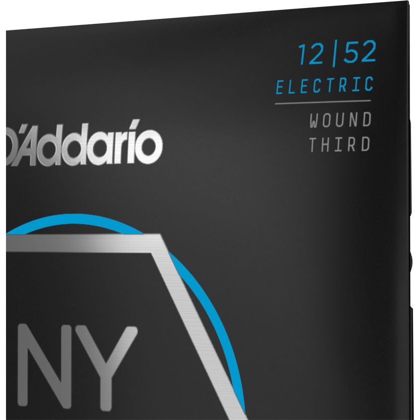 D'Addario NYXL Nickel Wound Electric Guitar Strings – Wound 3rd – Light – 12-52