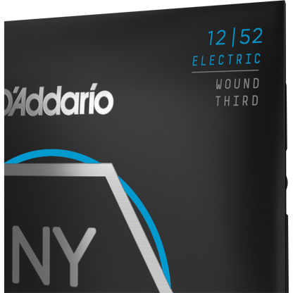 D'Addario NYXL Nickel Wound Electric Guitar Strings – Wound 3rd – Light – 12-52