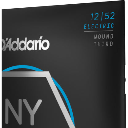 D'Addario NYXL1252W Nickel Wound Electric Guitar Strings, Light Wound 3rd, 12-52