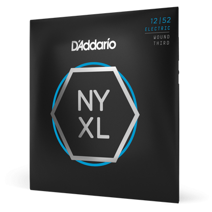 D'Addario NYXL Nickel Wound Electric Guitar Strings – Wound 3rd – Light – 12-52
