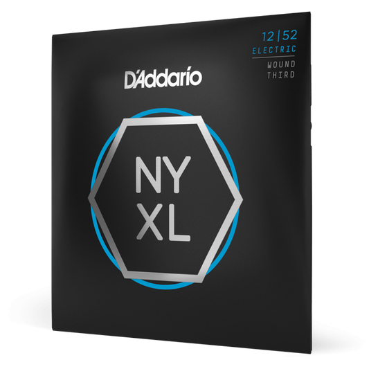 D'Addario NYXL Nickel Wound Electric Guitar Strings – Wound 3rd – Light – 12-52