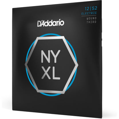 D'Addario NYXL1252W Nickel Wound Electric Guitar Strings, Light Wound 3rd, 12-52