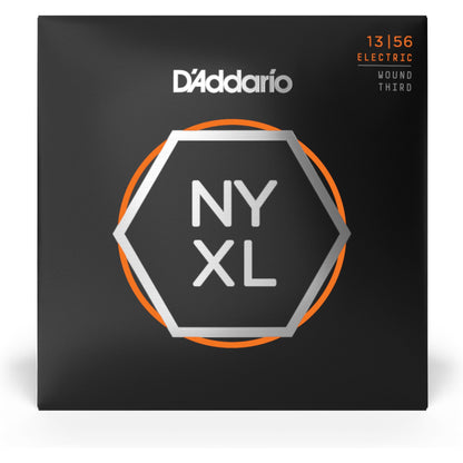 D'Addario NYXL1356W Nickel Wound Electric Guitar Strings, Medium Wound 3rd, 13-56