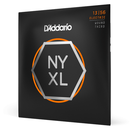 D'Addario NYXL Nickel Wound Electric Guitar Strings – Wound 3rd – Medium – 13-56