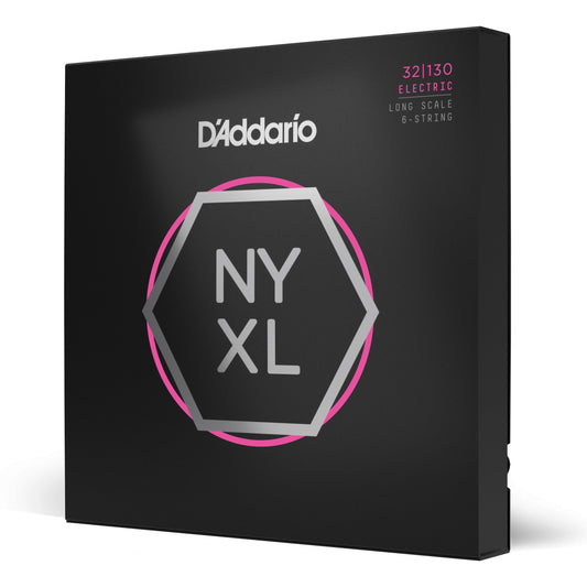 D'Addario NYXL32130 Nickel Wound Bass Guitar Strings, Regular Light 6-String, 32-130, Long Scale