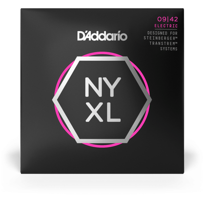 D'Addario NYXL Nickel Wound Electric Guitar Strings – Double Ball End – Super Light – 9-42