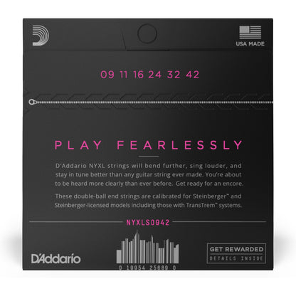 D'Addario NYXLS0942 Nickel Wound Electric Guitar Strings, Super Light, Double Ball End, 09-42