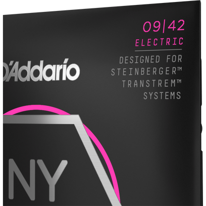D'Addario NYXL Nickel Wound Electric Guitar Strings – Double Ball End – Super Light – 9-42
