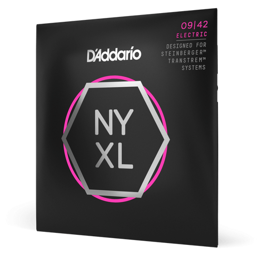 D'Addario NYXL Nickel Wound Electric Guitar Strings – Double Ball End – Super Light – 9-42