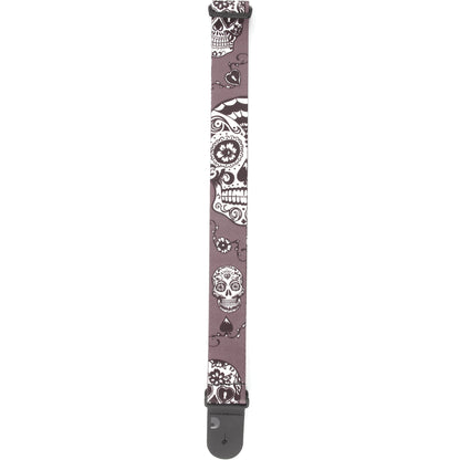 D'Addario Polyester Guitar Straps, Sugar Skulls, Black