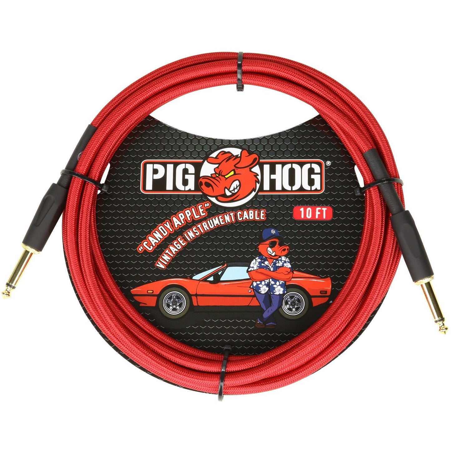 Pig Hog "Candy Apple Red" Instrument Cable, 10 Foot