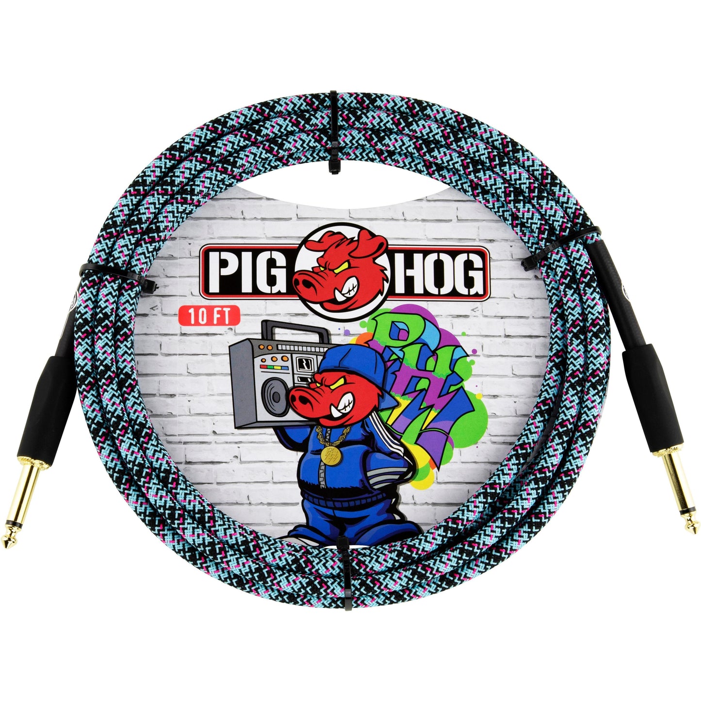 Pig Hog "Blue Graffiti" Instrument Cable - 10 Foot