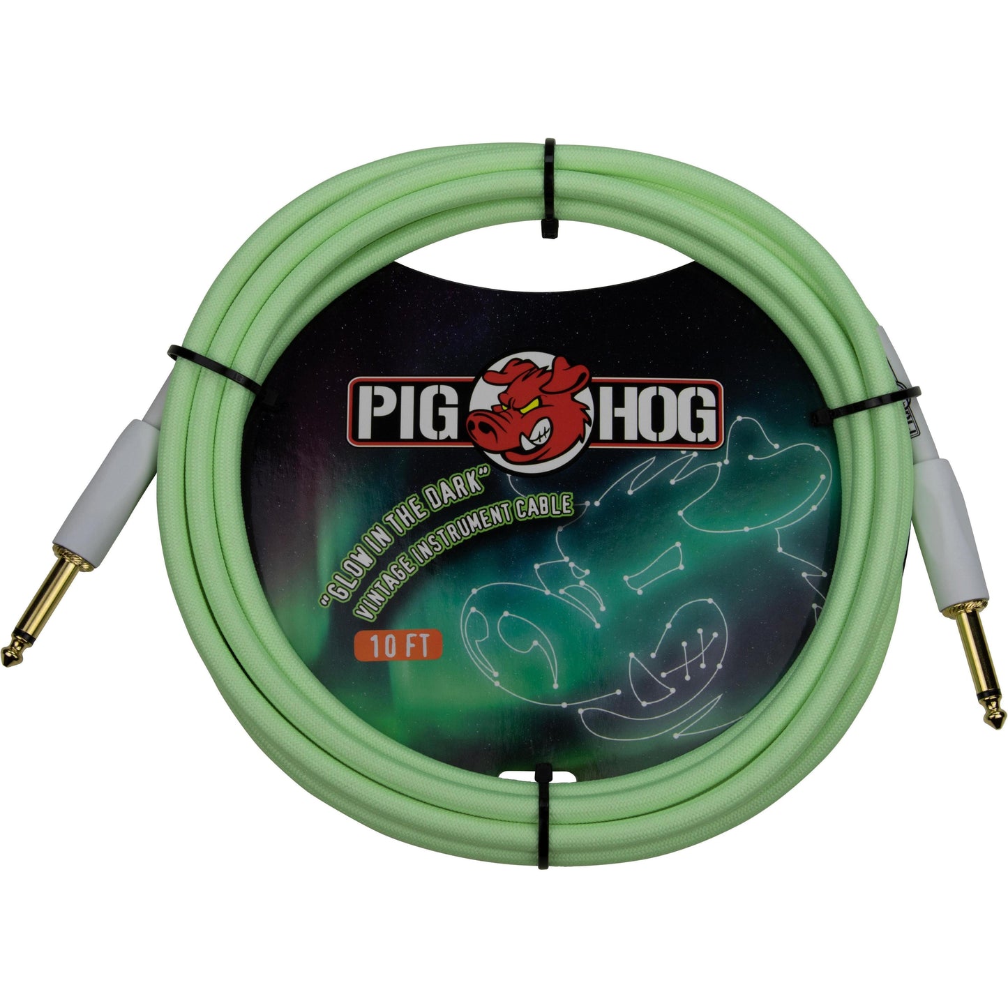 Pig Hog Glow In The Dark Instrument Cable - 10 Foot