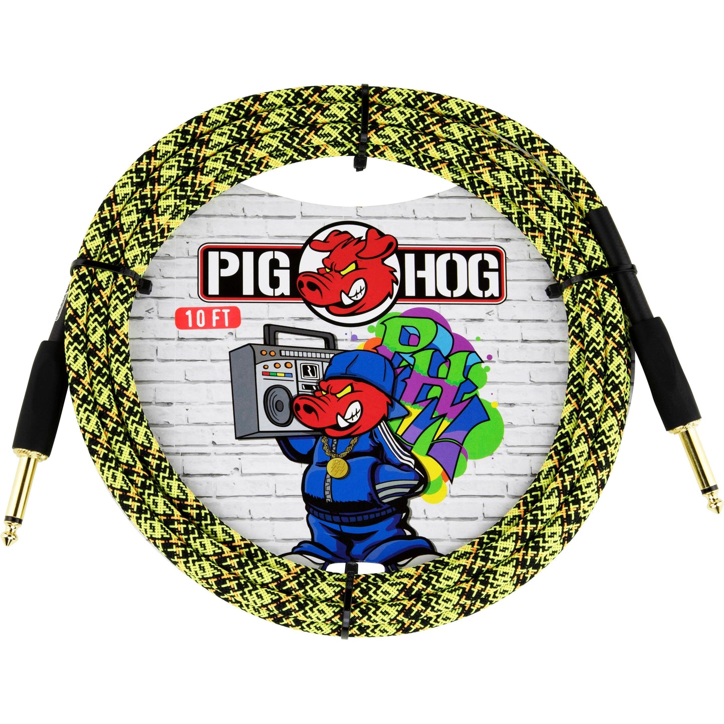 Pig Hog "Yellow Graffiti" Instrument Cable - 10 Foot