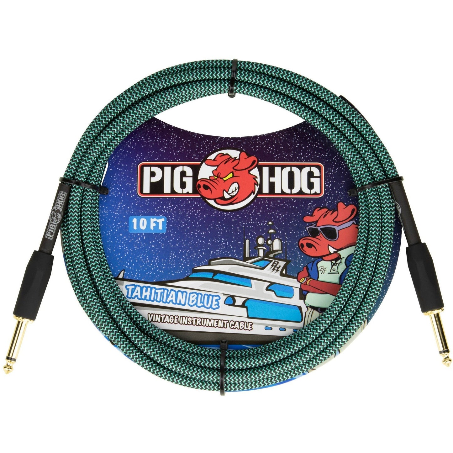 Pig Hog "Tahitian Blue" Instrument Cable, 10 Foot