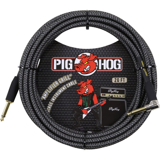 Pig Hog "Amplifier Grill" Instrument Cable - 20 Foot - Right Angle