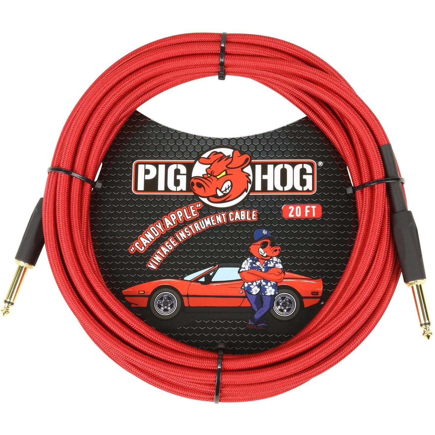 Pig Hog "Candy Apple Red" Instrument Cable - 20 Foot