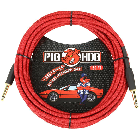 Pig Hog "Candy Apple Red" Instrument Cable, 20 Foot