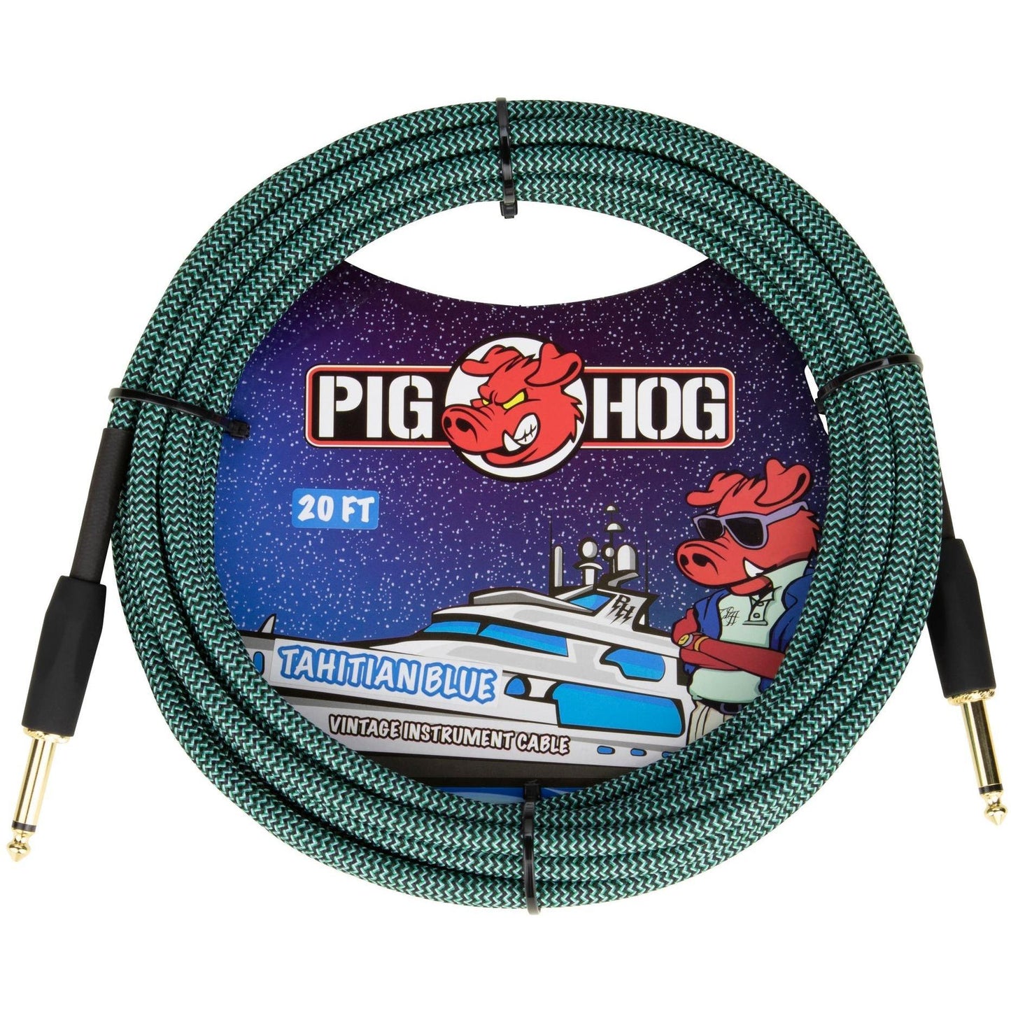 Pig Hog "Tahitian Blue" Instrument Cable - 20 Foot
