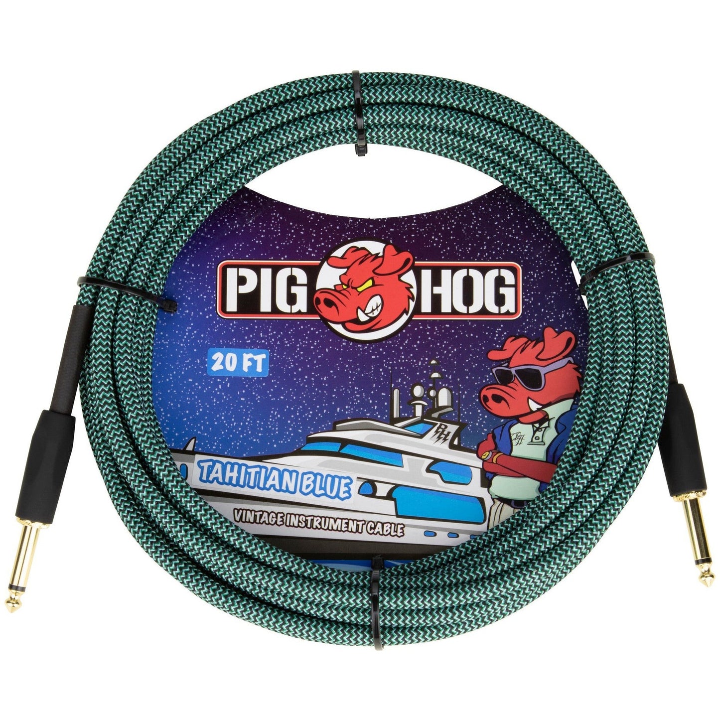 Pig Hog "Tahitian Blue" Instrument Cable, 20 Foot