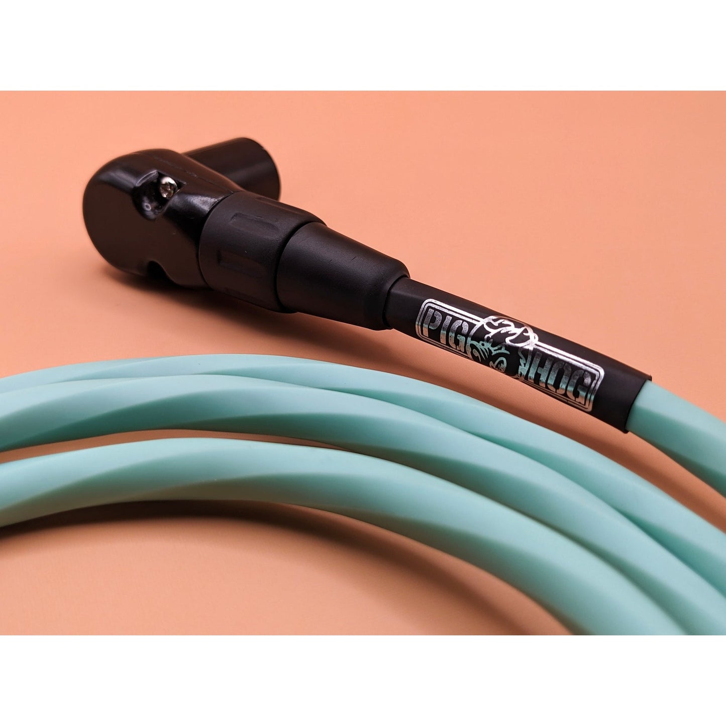 Pig Hog Hex Series Microphone Cable, 10 Foot - Seafoam Green - Right Angle