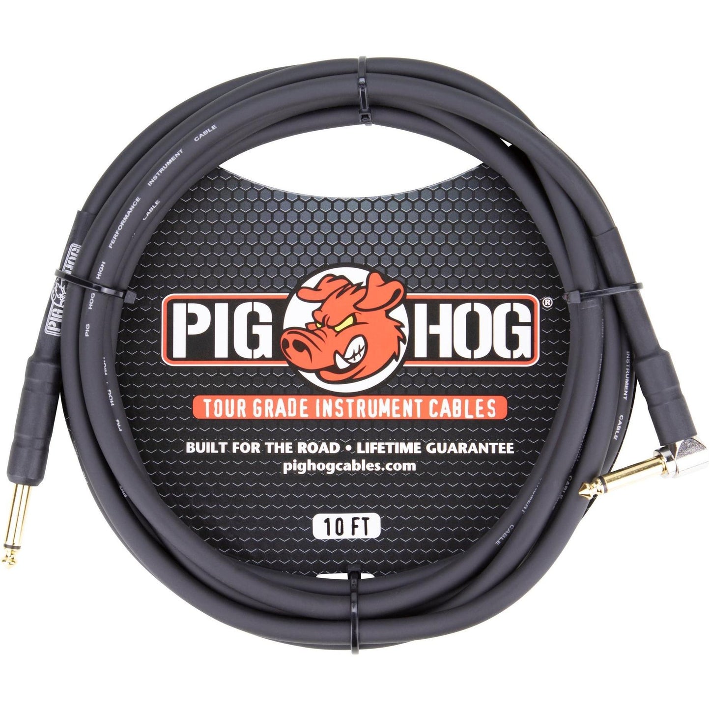Pig Hog 1/4" to 1/4" Instrument Cable - 10 Foot - Right Angle