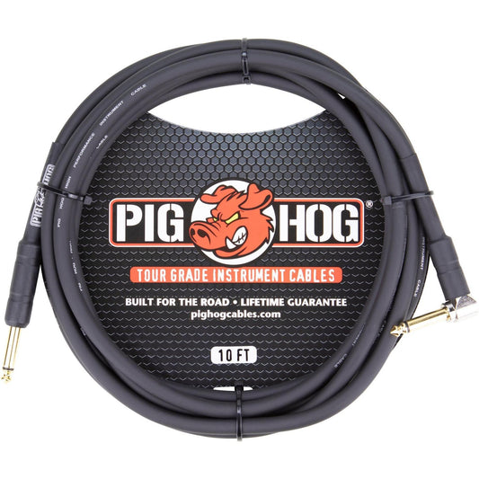 Pig Hog 1/4" to 1/4" Instrument Cable - 10 Foot - Right Angle