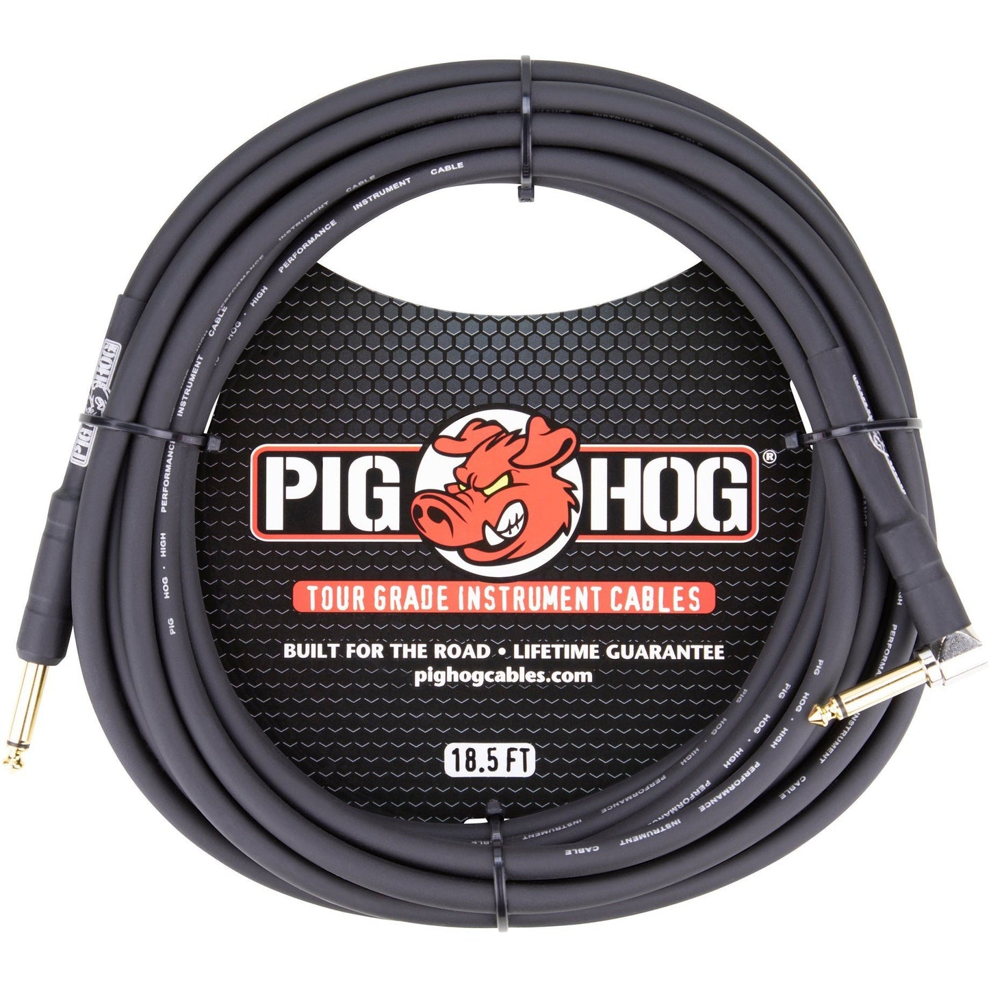 Pig Hog 18.5 Foot 1/4" - 1/4" Right Angle 8mm Instrument Cable