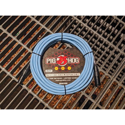 Pig Hog Hex Series Microphone Cable, 20 Foot - Daphne Blue