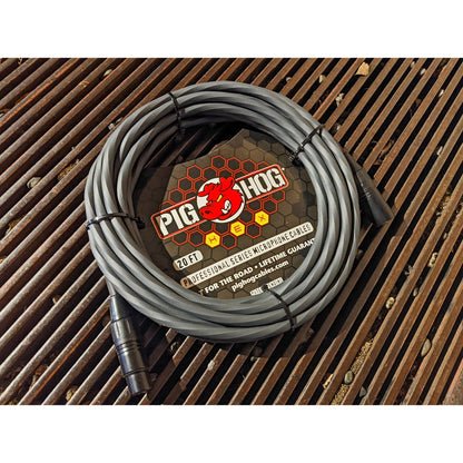 Pig Hog Hex Series Microphone Cable, 20 Foot - Grey