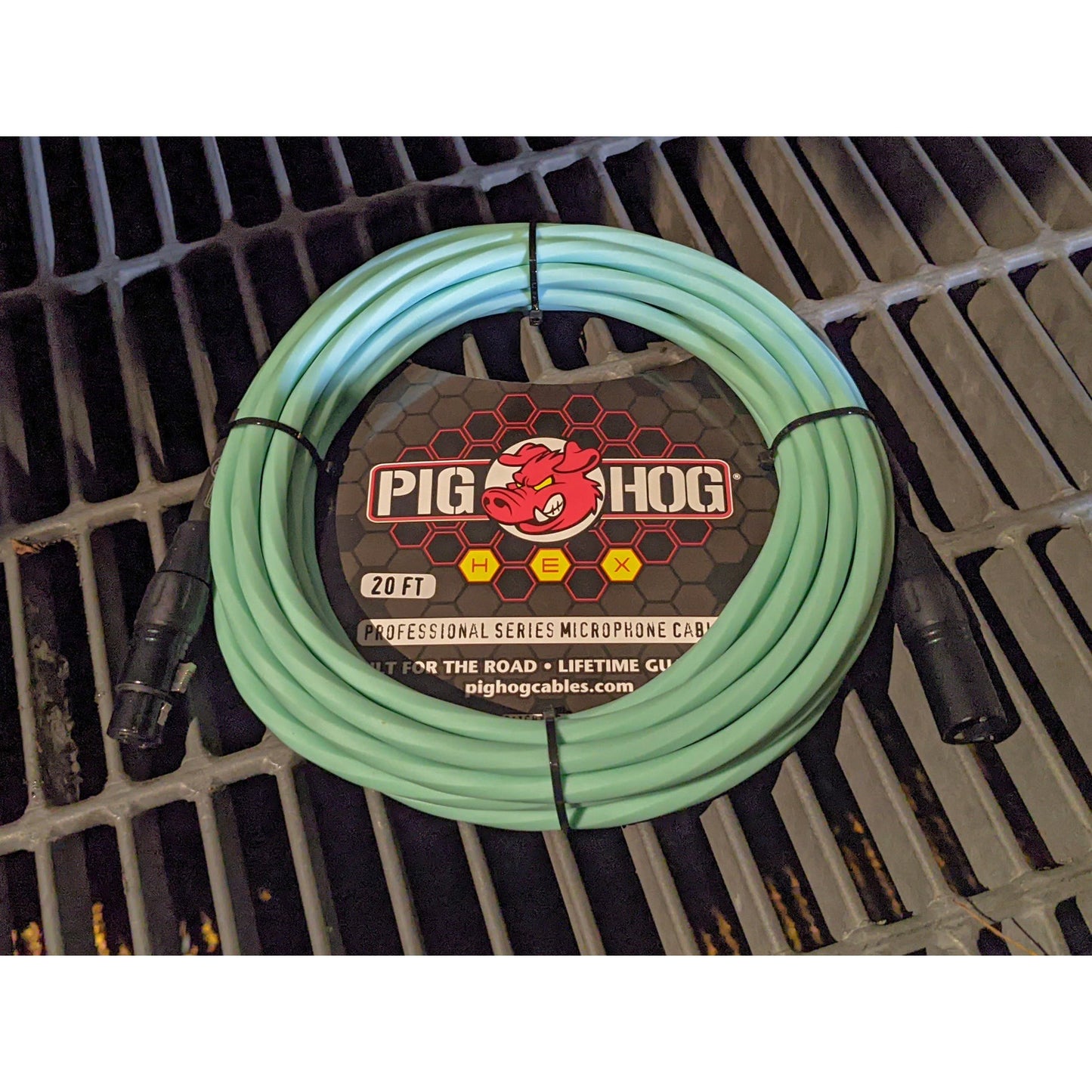 Pig Hog Hex Series Microphone Cable, 20 Foot - Seafoam Green