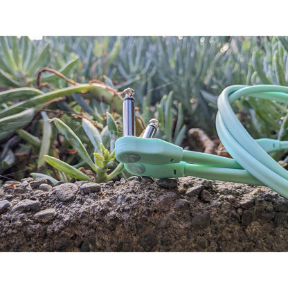 Pig Hog Lil' Pigs Low Profile 2 Foot Patch Cables, 2 Pack - Seafoam Green