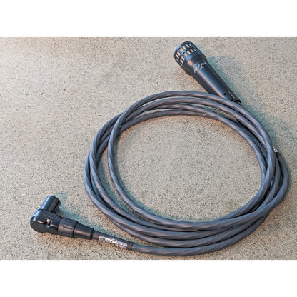 Pig Hog Hex Series Microphone Cable, 10 Foot - Grey - Right Angle