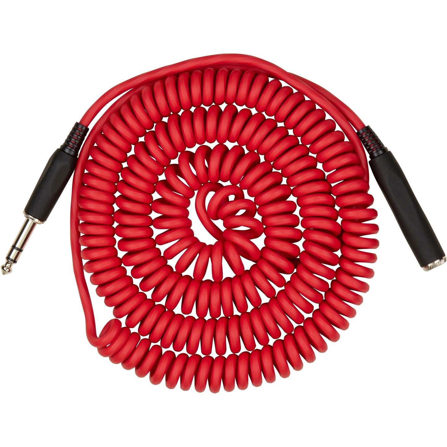 Pig Hog Hex Series Coiled Headphone Extension Cable 1/4" - 25 Foot - Candy Apple Red